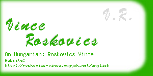 vince roskovics business card